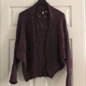 Anthropologie shawl sweater by Moth in deep purple